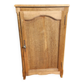 Old small vintage oak 1-door cabinet