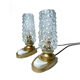 Pair of vintage table lamps, bubble glass, 70s