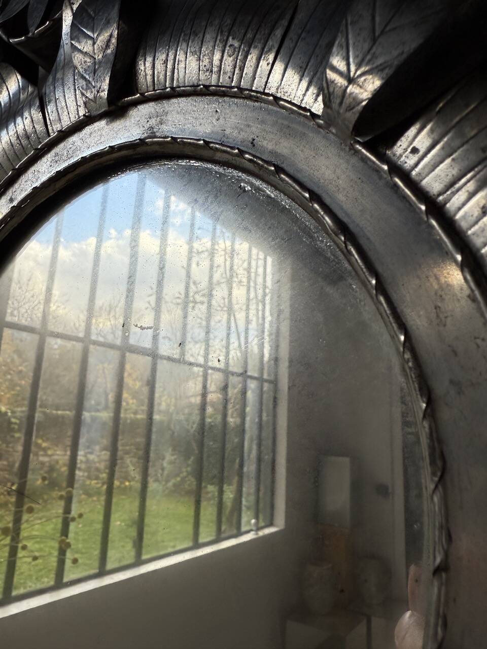 Vintage Mexican metal large mirror