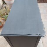 Commode Louis XV laquée noir acier