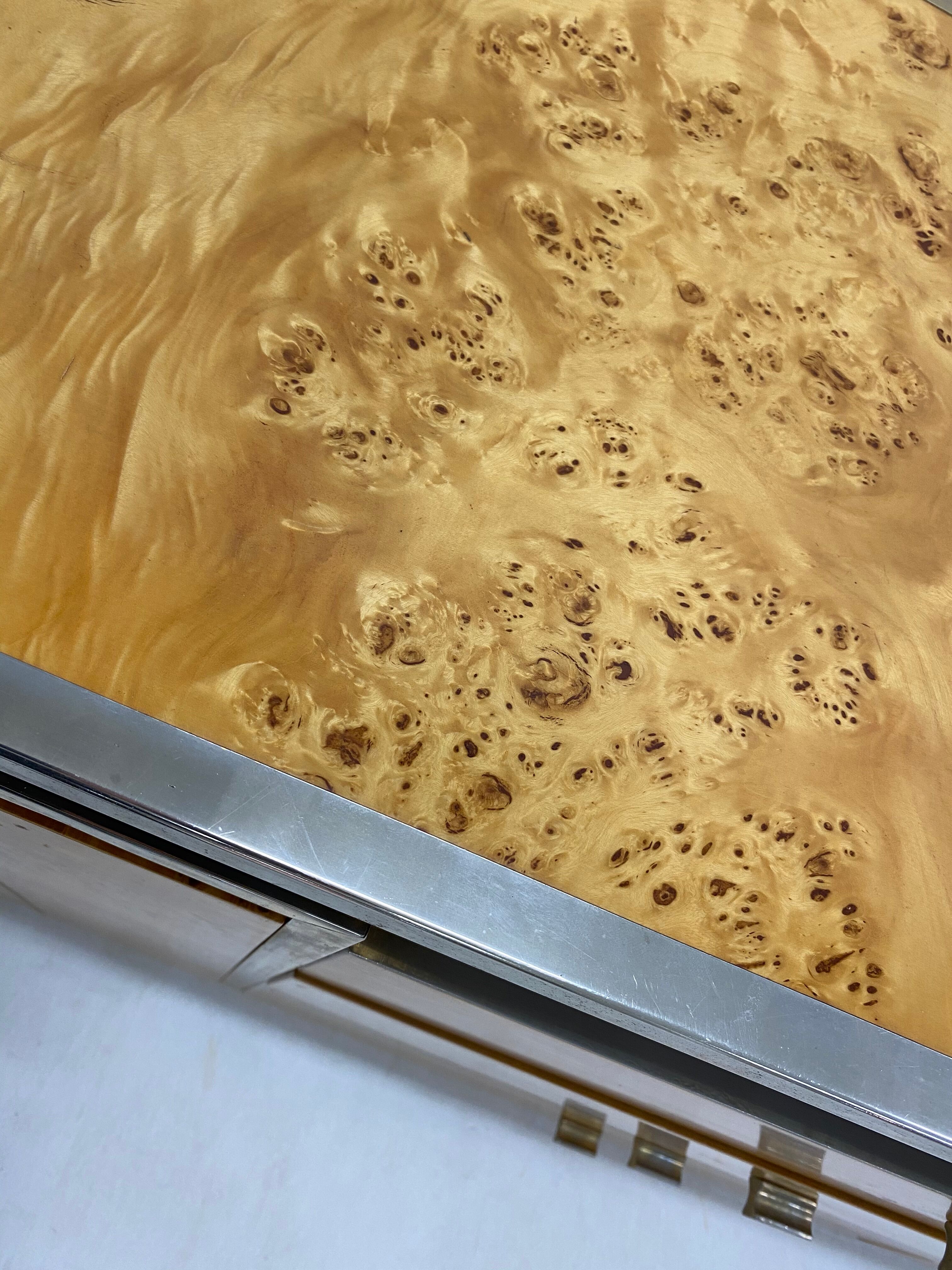 Sideboard glass and brass, circa 1970