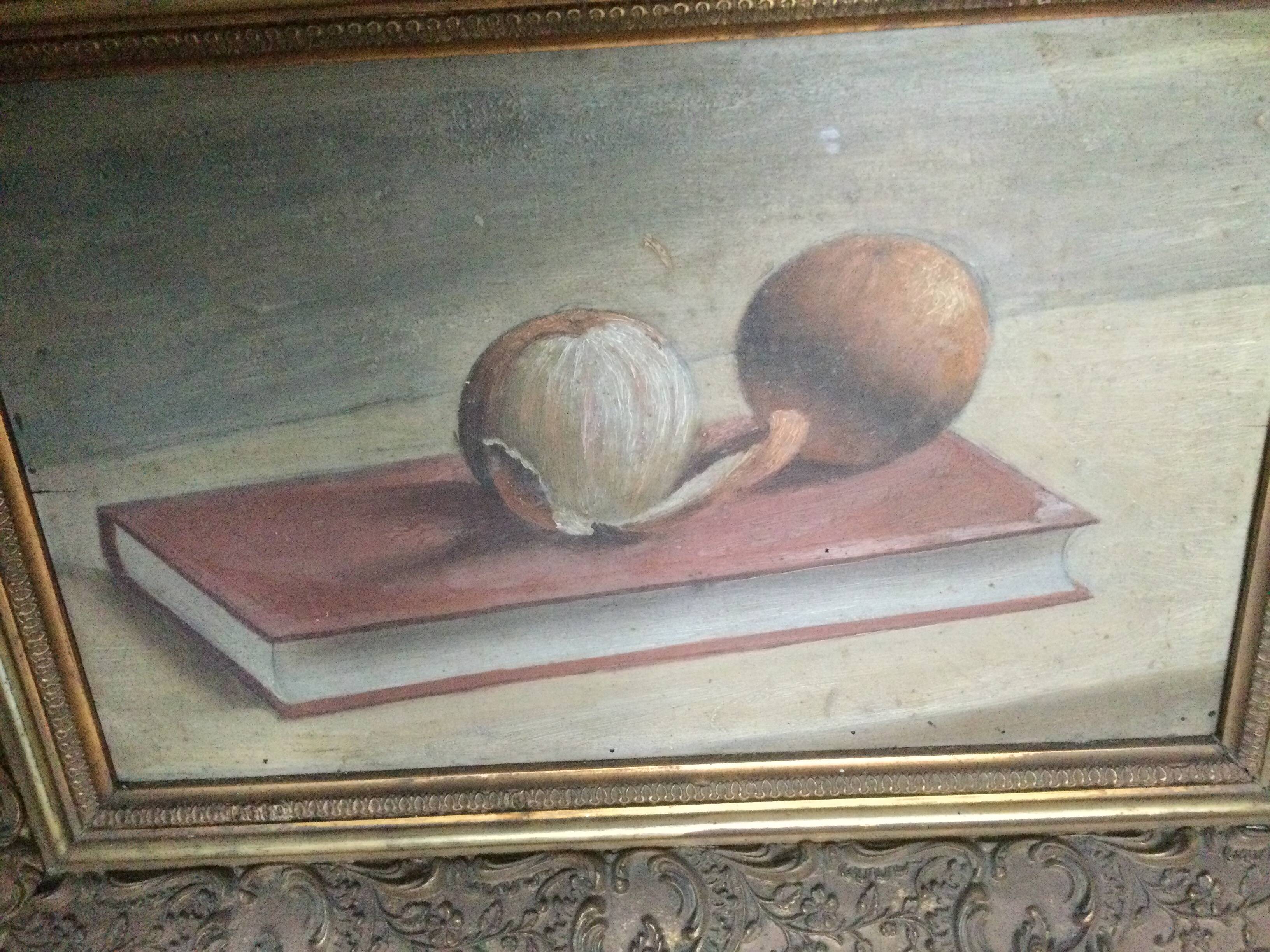 Old still life painting with frame