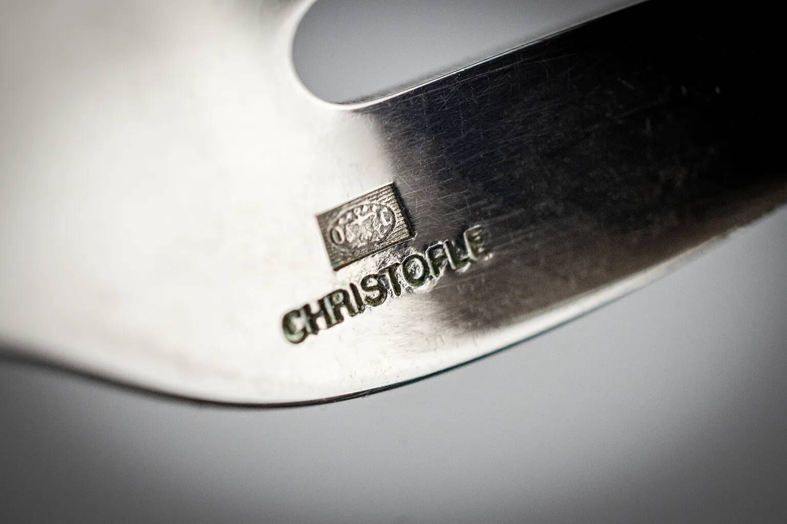8 Christofle America silver-plated oyster forks, Luc Lanel