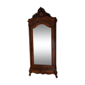 Bonnetière antique wardrobe with beveled ice interior elm magnifying glass style rocaille louis xv