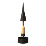 Impressive wrought iron candlestick by Leopold Gest, 1950s.