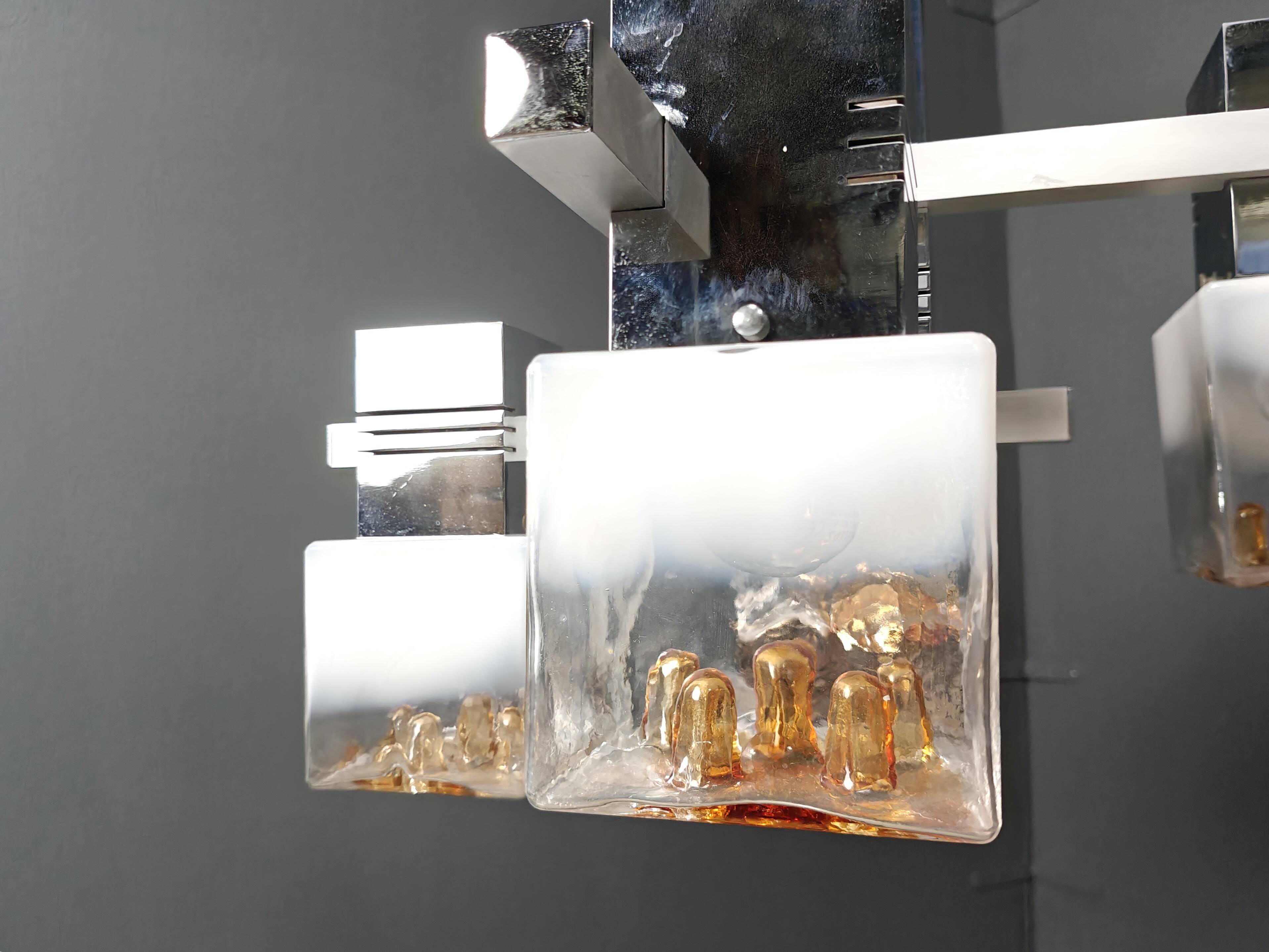 Lustre vintage de Gaetano Sciolari pour Mazzega AV, 1960