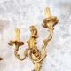 Pair of wall sconces in real bronze Louis XVI style