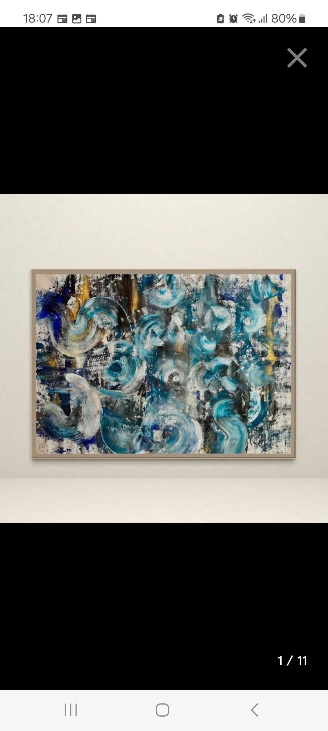 Large abstract painting XXL signed – 105 × 148 cm – Contemporary art