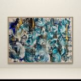 Large abstract painting XXL signed – 105 × 148 cm – Contemporary art