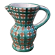 Robert Picault pitcher in green ceramic Vallauris checkered 1960
