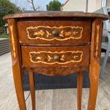 Rognon-style bedside table in marquetry