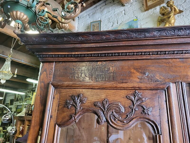 Showcase bibliotheque louis xv in chene of the xix th century
