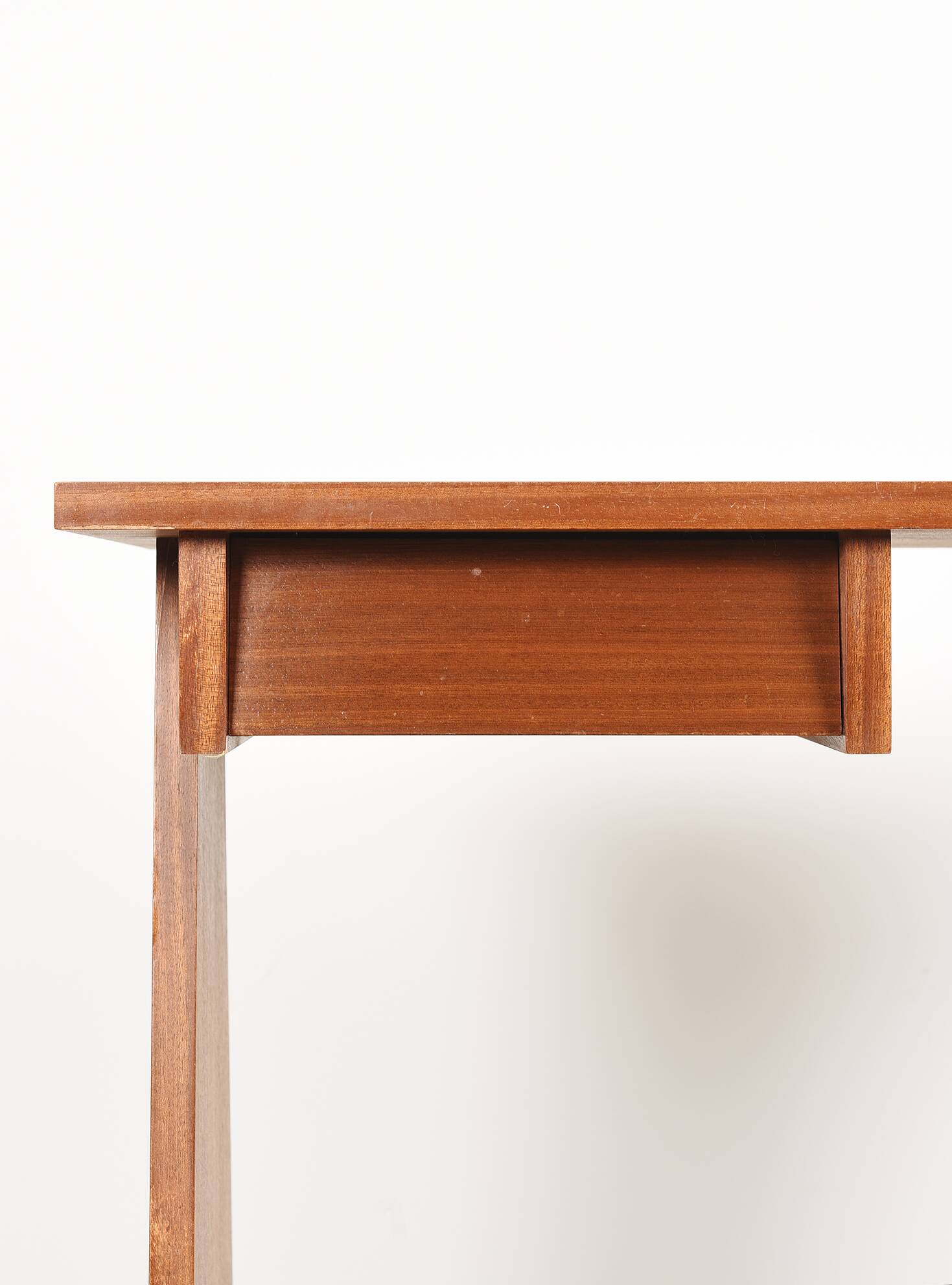Elegant small teak desk, with drawer, 1960s.