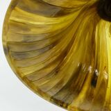 Vintage pendant lamp amber color acrylic and brass 1970s