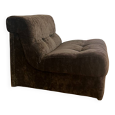 Vintage 70s brown velvet armchair