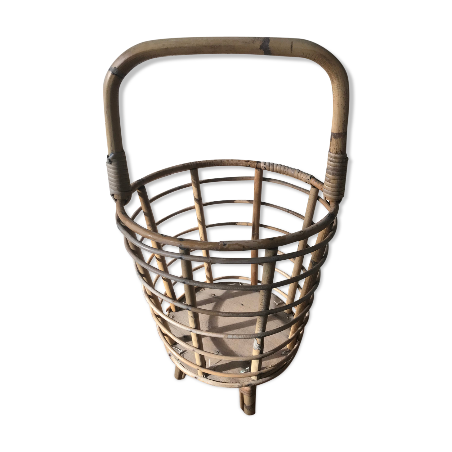 Rattan sewing basket