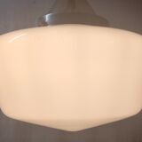Industrial pendant lamp opaline Art Deco style – 50s/60s