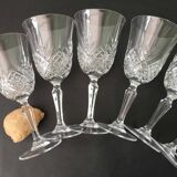 12 large cut crystal wine glasses