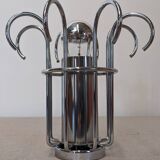 Lampe moderniste Space age en métal chromé, années 60-70