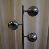 Lampadaire chromé trois boules