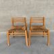 Pair of Pine and Rush Mid-Century Dutch Chairs