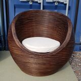 Rattan sofa set and 2 armchairs