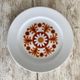 Set of 12 small plates in porcelain Bavaria orange 70's - 20cm