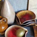 Four bowls free-form cups with French metal enamel