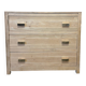 Commode en bois exotique 1980 poignées bronze