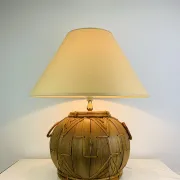 Lampe boule en osier des années 60, style Jungle Chic