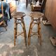 Set of 2 vintage rattan stools