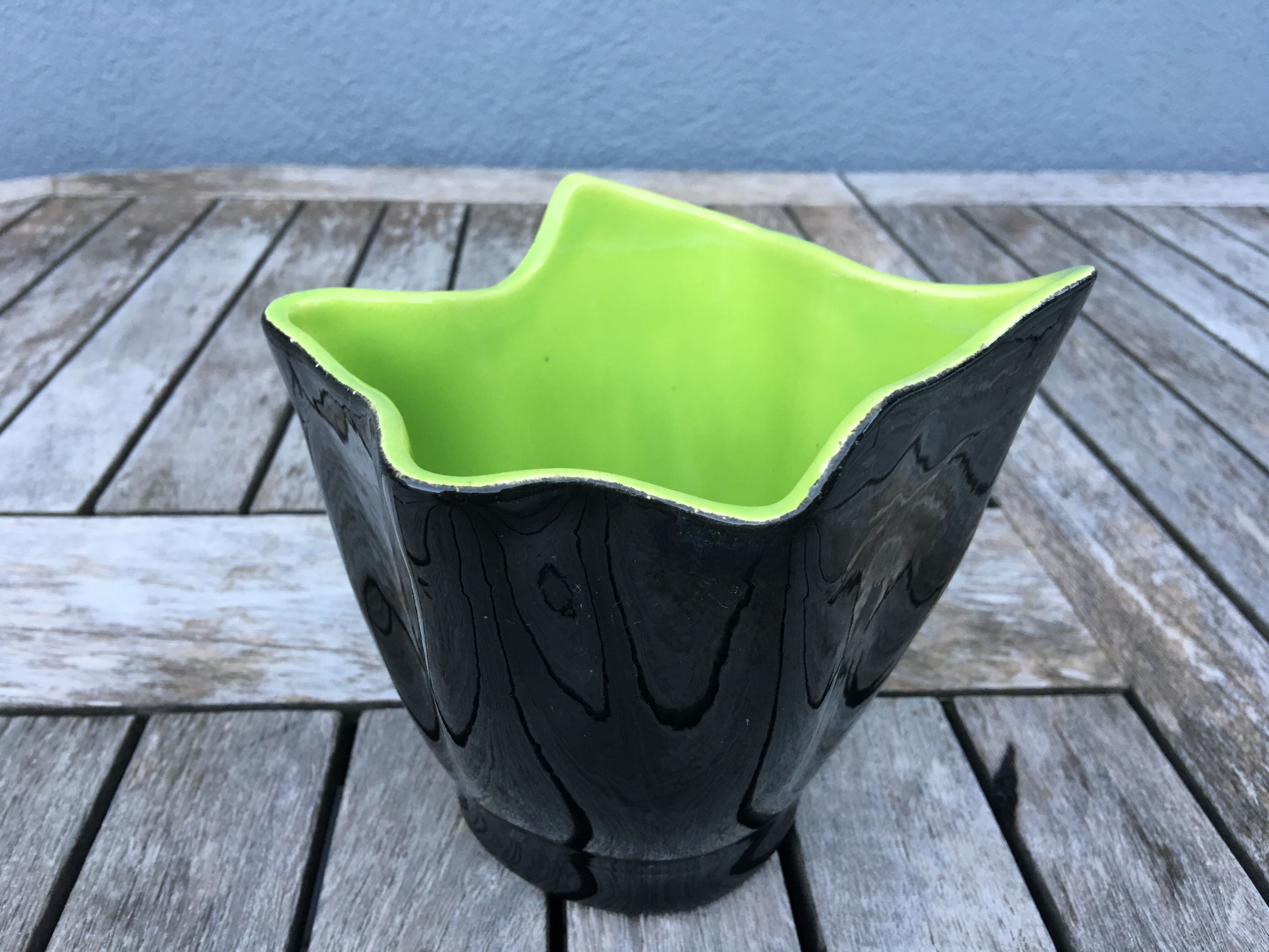 Two-tone folded ceramic vase, 1950/60