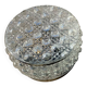 Small round wall light ceiling fixture in glass vintage diamond point.