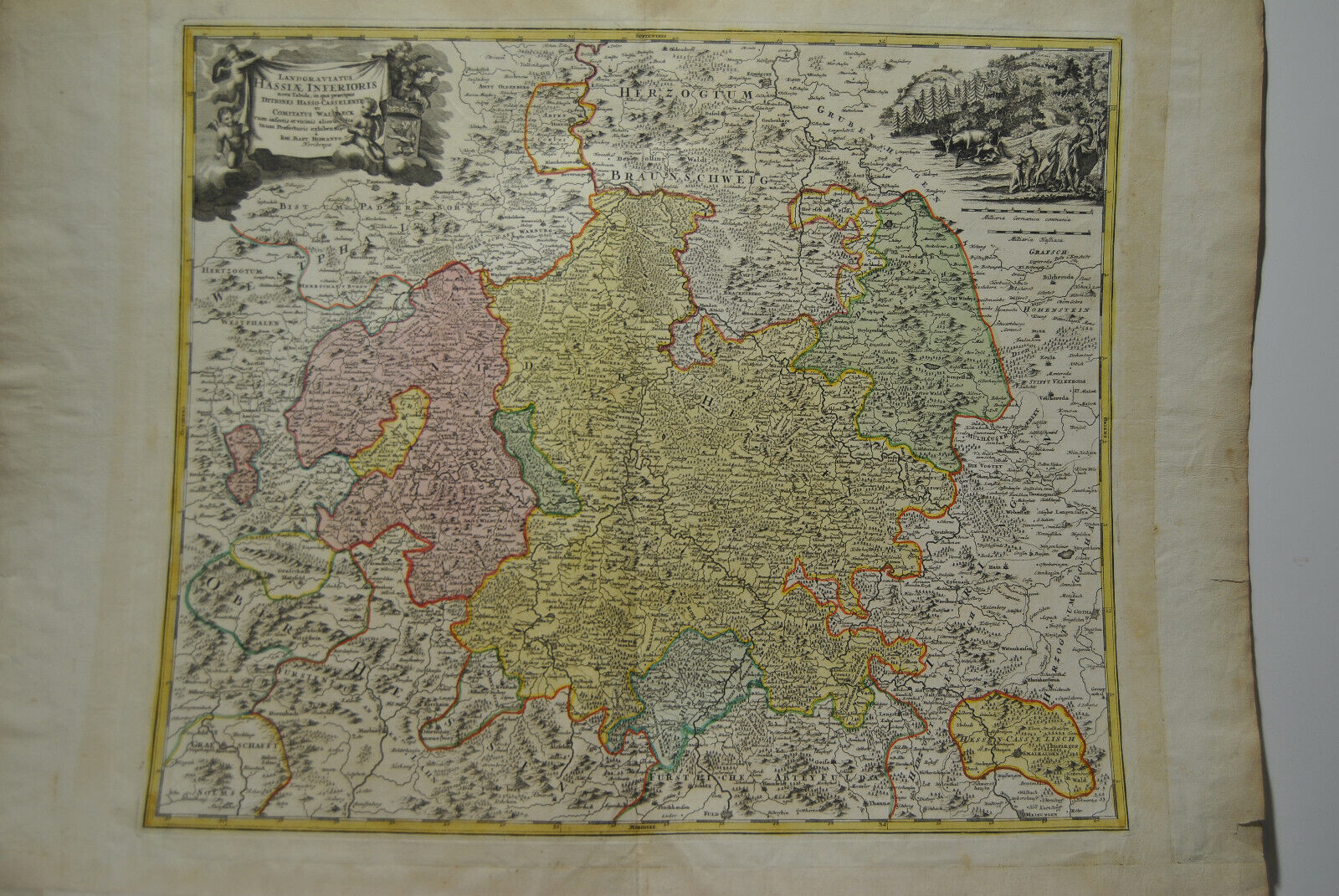 German Geographical Map Germany 18th century by Hesse J B Homann