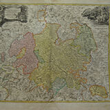 German Geographical Map Germany 18th century by Hesse J B Homann