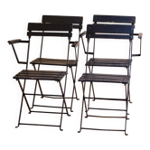 Rare set of 4 folding garden chairs from the 1950s.