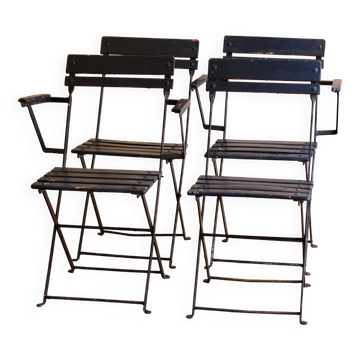 4 chaises de jardin pliantes, années 50