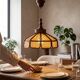 Vintage wooden pendant light from the 1960s.
