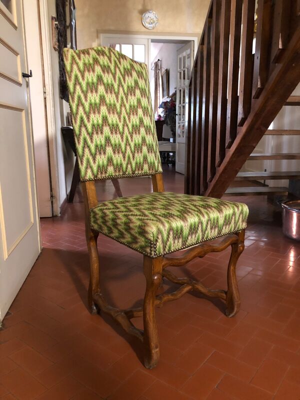 Paire de chaises louis xiii os de mouton