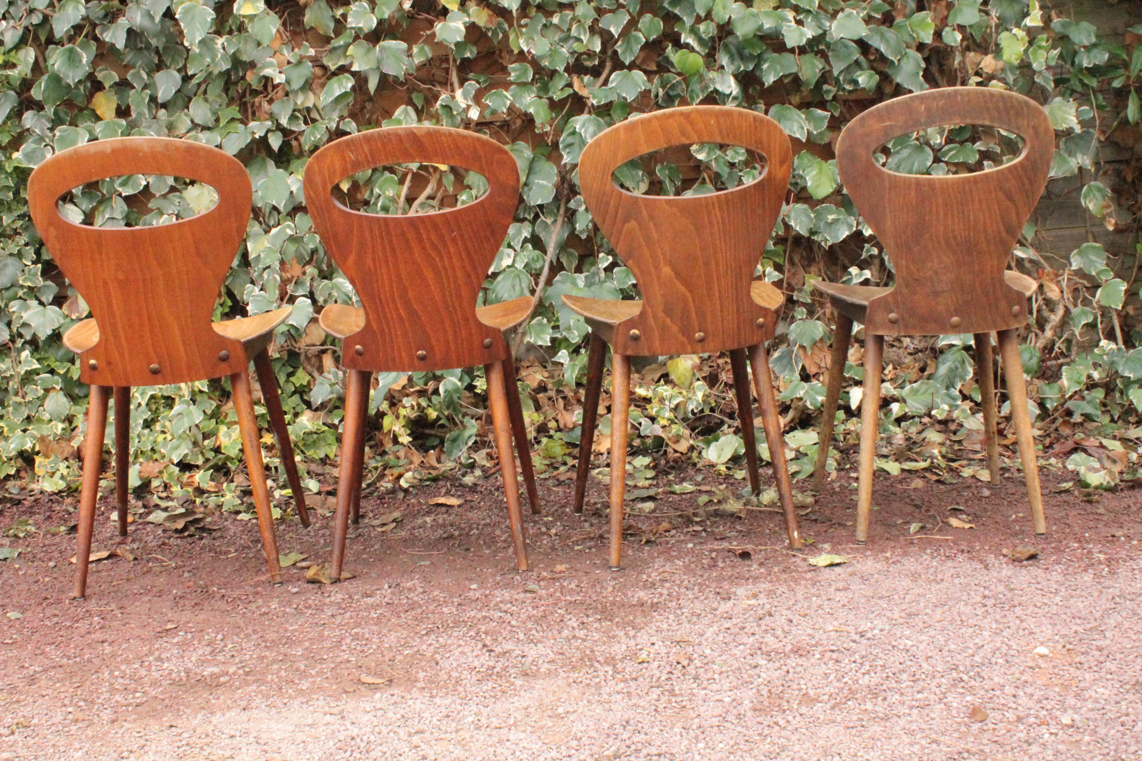 Set of 4 Baumann chairs, model called ant