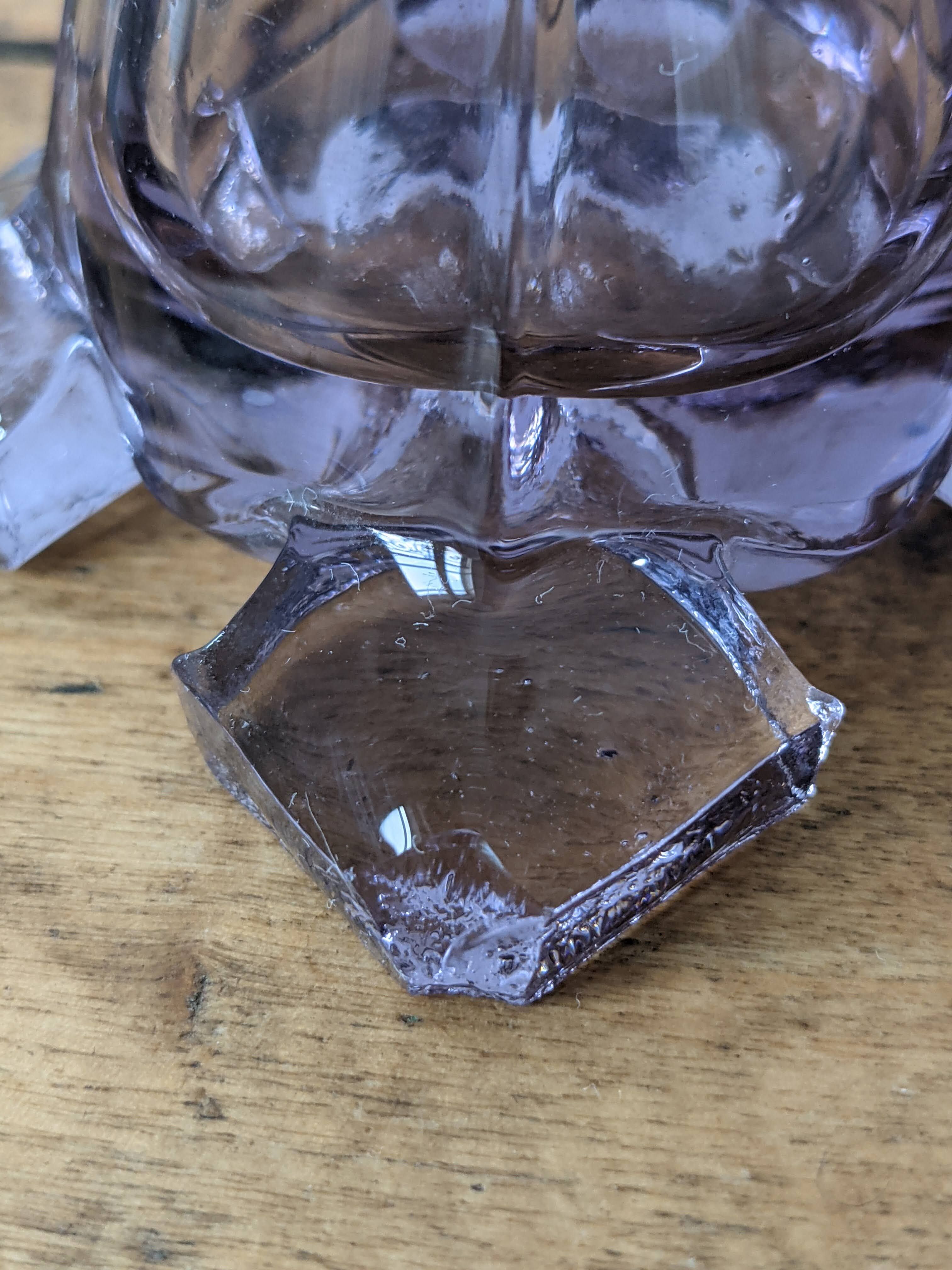 Soliflore purple transparent glass