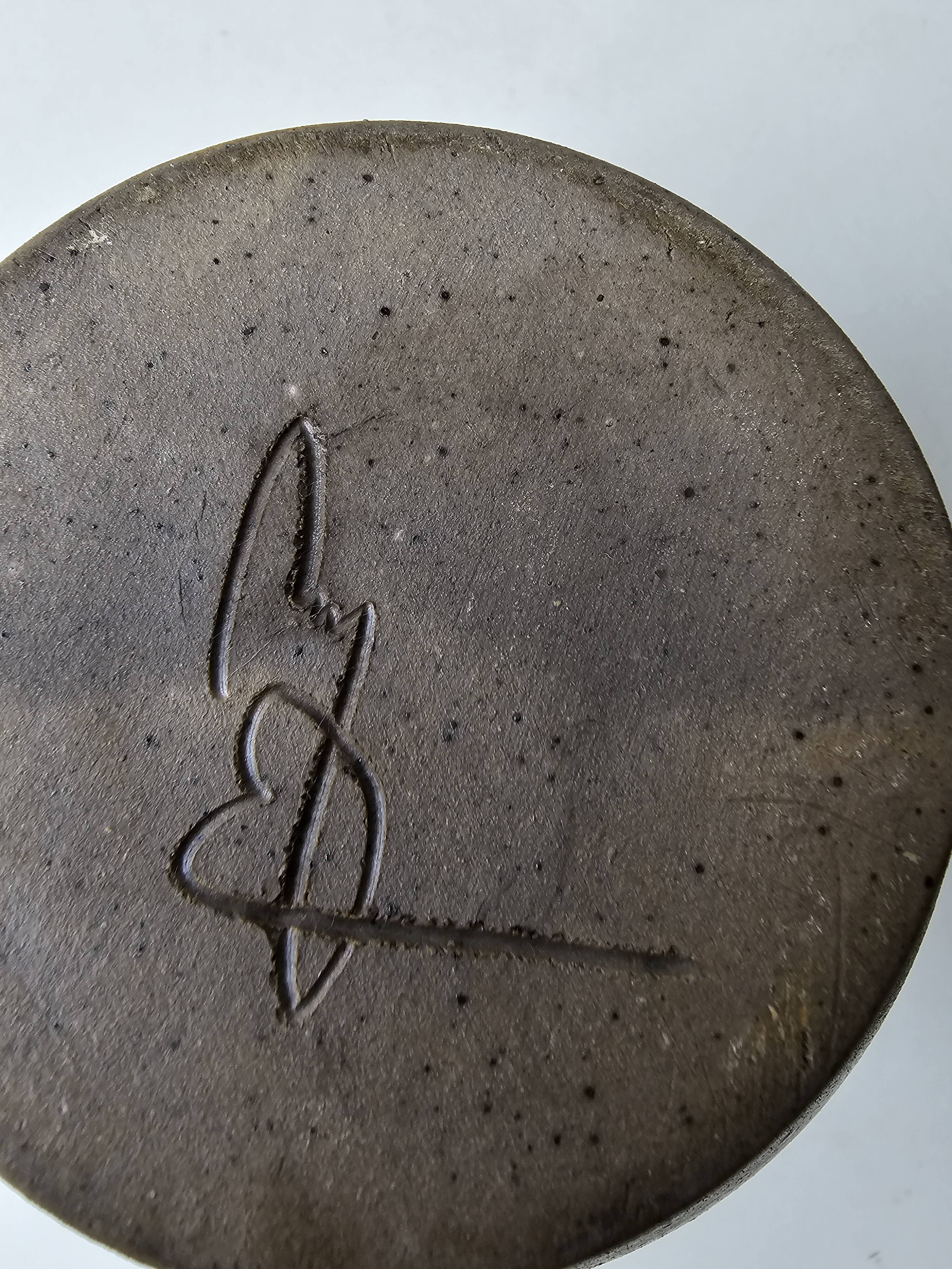 Unusual ceramic vase, Puisaye type, signed (signature to be identified)