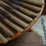 Lot of 8 antique knives with wooden handles.