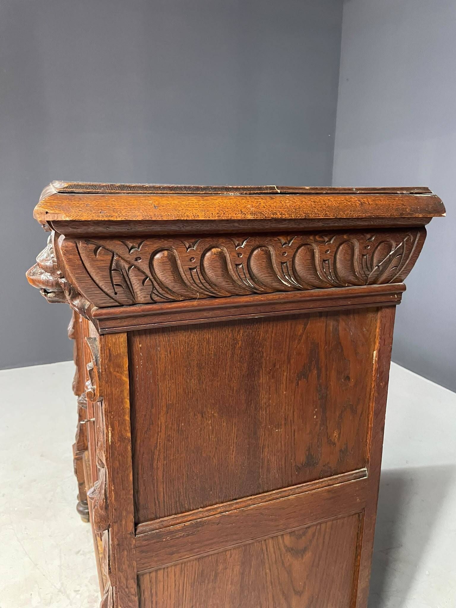 Carved Wooden Cabinet, Ornate Antique Style, 20th Century, European