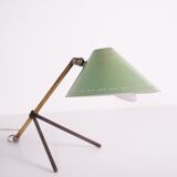 Pinocchio casserole lamp brass and green lacquered steel