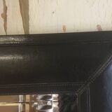 Beveled leather mirror 90x70
