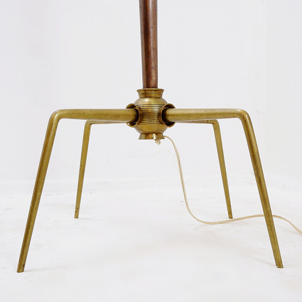 Metal and brass tripod floor lamp in Hollywood Regency style – 1950s
