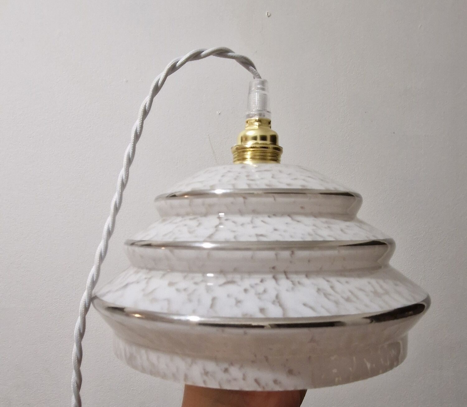 Art Deco period glass suspension in clichy glass