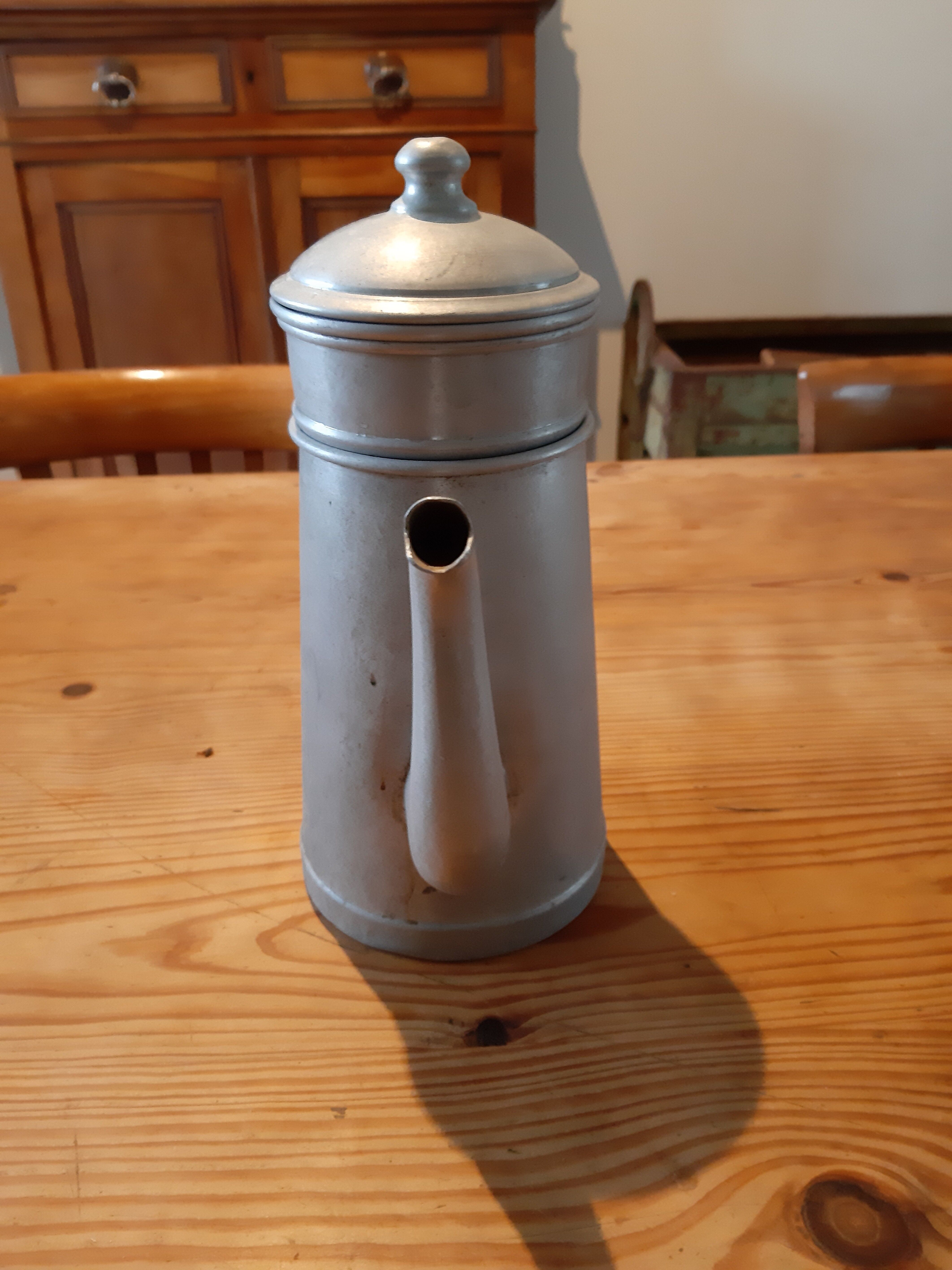 Old aluminium coffee pot