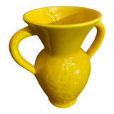 Antique Vase with Handles Yellow Ceramic Vintage Decoration #C605